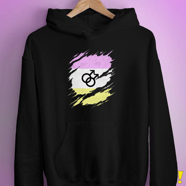 Twink Pride Flag Ripped Reveal Hoodie